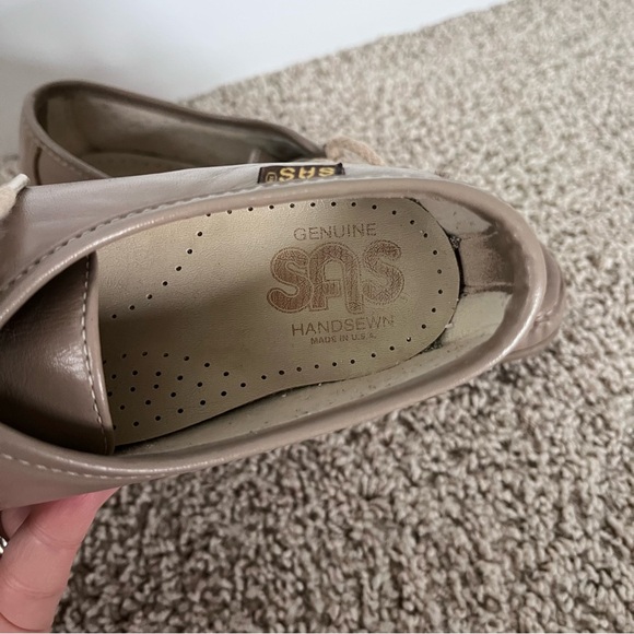 SAS Siesta Lace Up Moccasin Shoes Mocha Comfort Oxford Classic Office Size 4.5 M - Picture 5 of 16